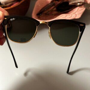 Ray Ban Clubmaster Black and Gold 51 x 21 Made In Italy Excellent Condition